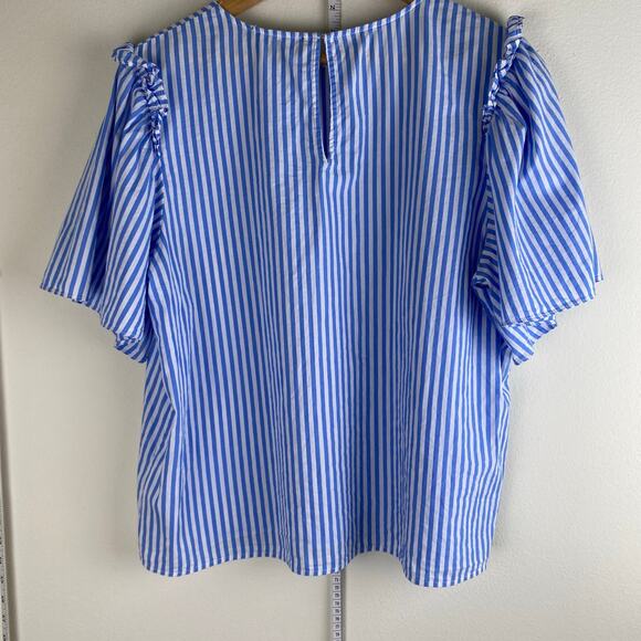 Tuckernuck Pomander Place Striped Mollie Top Blue White XL - Picture 10 of 13